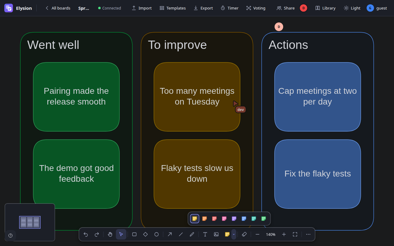 The dark theme